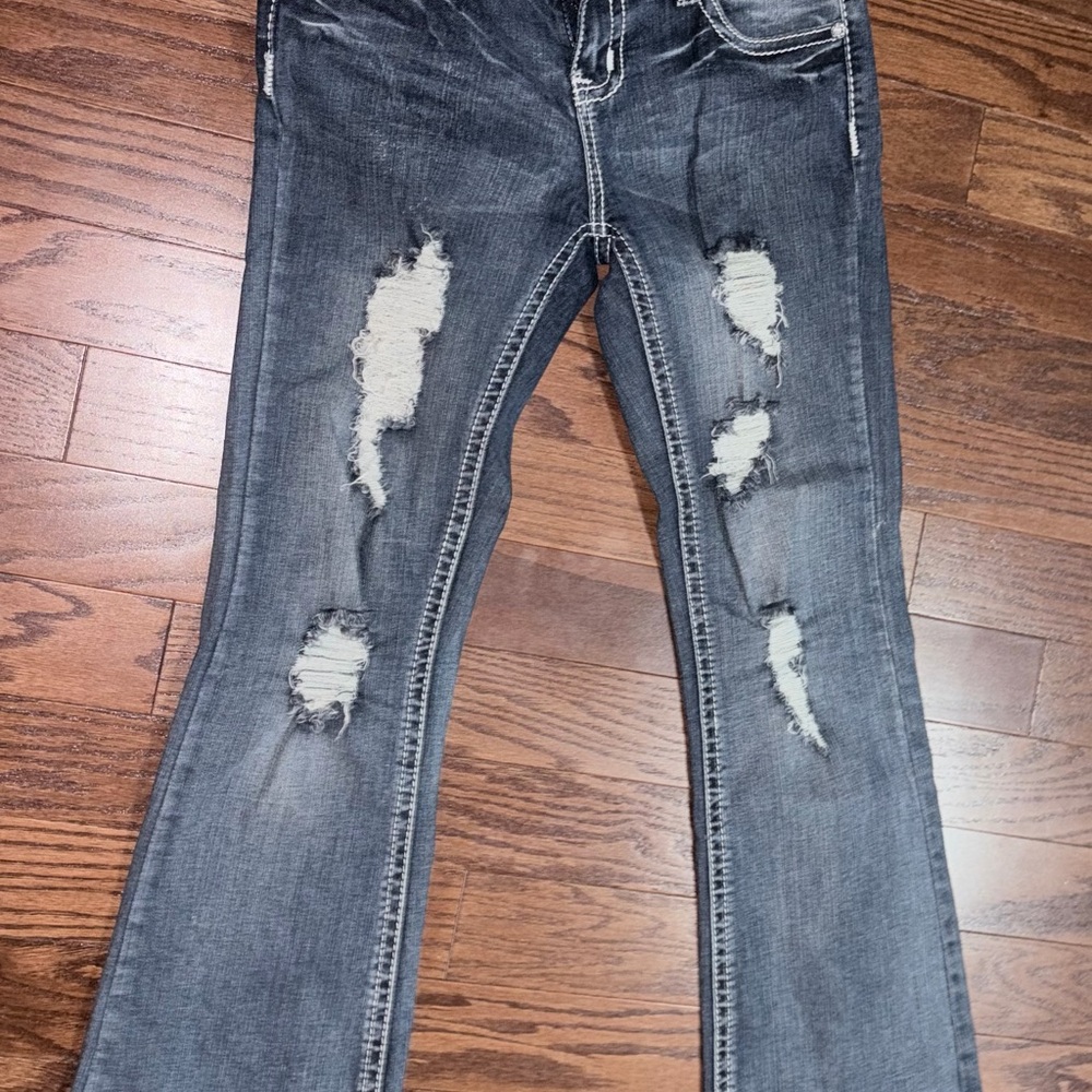 Forever 21 Distressed Women Flare Jeans